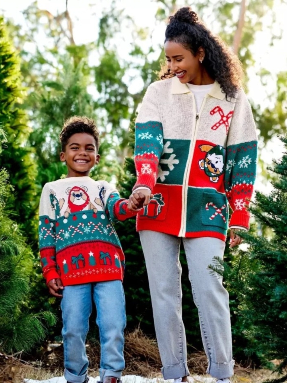 Disney Parks Star Wars Spirit Jersey Ewok Christmas Sweater Kids XS Holiday NEW